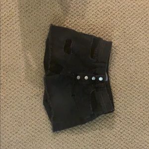 Old navy girls black ripped jean shorts